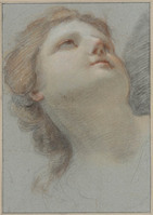 B 023
<br/>
Vrouwenkop, opziend naar rechts
<br/>
<em>Anoniem It, Rome (17de eeuw)</em>